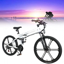 SUNWEII Bicicleta eléctrica Bicicleta de ciclomotor eléctrica Inteligente Plegable portátil 500W Motor MAX 35 km/h Neumático de 26 Pulgadas, Bicicleta MTB EBike 150 kg Carga máxima,Black