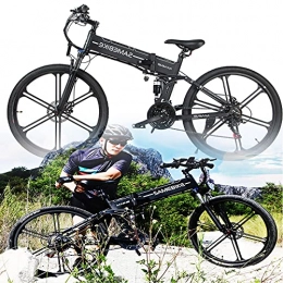 SUNWEII Bicicleta SUNWEII Bicicleta Plegable para Adultos 48V 10AH, Bicicleta eléctrica de 500W, Bicicleta eléctrica Plegable para Adultos e-Mountain Bike Hombres Mujeres 35 km / h