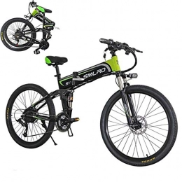 SXZZ Bicicleta de montaña eléctrica plegables SXZZ Bicicleta Eléctrica De Montaña, E- Bike Plegable De 26 Pulgadas, Batería De Litio De Carga Extraíble De 350 W / 48 V, Suspensión Completa Avanzada Y Engranaje De 21 Velocidades Shimano, Verde