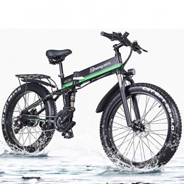 SYXZ Bicicleta de montaña eléctrica plegables SYXZ Bicicleta eléctrica de 1000vatios, Bicicleta de montaña Plegable, Bicicleta eléctrica de neumáticos de Grasa 4.0, batería de Iones de Litio de 48V 12.8Ah, Mecanismo de absorción de Impactos, Negro