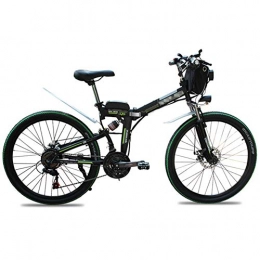 TANCEQI Bicicleta de montaña eléctrica plegables TANCEQI Bicicletas Eléctricas Plegable para Adultos 26 "Mountain E-Bike Bicicleta de 21 Velocidades, Bicicleta Eléctrica de Aluminio de 500W con Pedal para Unisex y Adolescentes, Verde