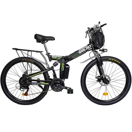 TAOCI Bicicleta TAOCI Bicicleta eléctrica plegable para hombre / mujer, ruedas de 26 pulgadas, 48 V, urbana, trekking, MTB, IP54, diseño impermeable, para adultos, bicicleta eléctrica, viajes diarios, color negro