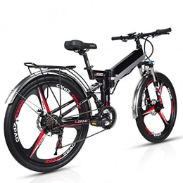 Wheel-hy Bicicleta de montaña eléctrica plegables Wheel-hy Bicicleta elctrica, Plegable Ebike, 350W, Batera 48V 10.4Ah 26 Pulgadas Mountain E Bike