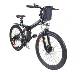 Wueps Bicicleta electrica, E Bike, Unisex Hombre, Mujer, Bateria Larga duracion, Cambio Shimano (Negro, MYT-4143)