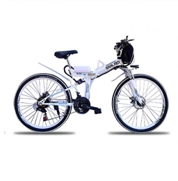 WXJWPZ Bicicleta de montaña eléctrica plegables WXJWPZ Bicicleta Eléctrica Plegable Bicicleta De Montaña Eléctrica De 24 Pulgadas Sonó 60 Km De Velocidad Máxima 35 Km / H Plegable, White