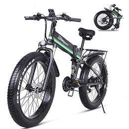 WZW Bicicleta de montaña eléctrica plegables WZW MX01 Plegable Bicicleta Electrica por Adultos - 26" 1000W 4.0 Gordo Neumático Bicicleta eléctrica - 48 V / 12, 8 Ah Retirable Litio Batería montaña Bicicleta