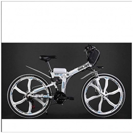 Xiaotian Bicicleta de montaña eléctrica plegables Xiaotian Bicicleta eléctrica Plegable Ciudad Bicicleta de montaña Adulto Ciclomotor, Batería de Litio 48V Batería eléctrica de 26 Pulgadas, Blanco
