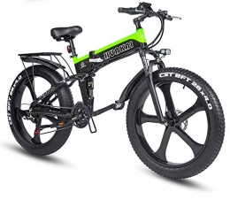 XXCY Bicicleta de montaña eléctrica plegables XXCY Fat Tire Ebike, Bicicleta De Montaña Eléctrica 1000w 48v 10.4ah 26 Pulgadas Neumático Plegable Integrado City Mountain Snow E-Bike (Verde)