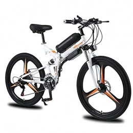 YIZHIYA Bicicleta YIZHIYA Bicicleta Eléctrica, 26" Bicicleta de montaña eléctrica Plegable para Adultos, E-Bike Profesional de aleación de magnesio de 21 velocidades, Batería de Litio extraíble, White Orange, 10AH