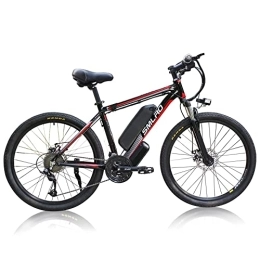 TAOCI Bicicletas de montaña eléctrica 26" Bicicletas eléctricas para Adultos, con Shimano de 21 velocidades extraíble de 10 Ah Litio batería, Bicicletas eléctricas Urbana (Black Red)