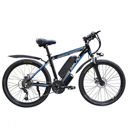 AKEZ Bicicletas de montaña eléctrica AKEZ Bicicleta eléctrica para hombre de 26 pulgadas, bicicleta eléctrica para mujer, bicicleta eléctrica con batería extraíble de 48 V / 10 Ah, cambio Shimano de 21 velocidades (negro azul) 500