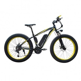 AYHa Bicicleta AYHa Adulto Nieve bicicleta eléctrica, 4, 0 Fat Tire batería eléctrica de la bicicleta profesional del freno de disco 27 ​​de velocidad 48V15Ah litio adecuados para 160-190 cm Unisex, amarillo negro, 36