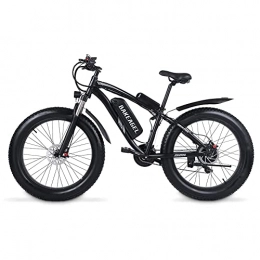 BAKEAGEL Bicicleta BAKEAGEL Bicicleta Eléctrica de Montaña de 26X4 Pulgadas, Neumático Grueso, con Motor Sin Escobillas de Alta Velocidad, con Batería de Iones de Litio Extraíble de 48V y 17Ah y Soporte Trasero