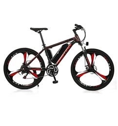 MAYIMY Bicicletas de montaña eléctrica Batería de Litio eléctrica Bicicleta Bicicleta de montaña 26 '' LED Velocidad Variable para Adultos Bicicleta asistida de 21 velocidades batería 36V350W (Color:Red, Size:10AH)
