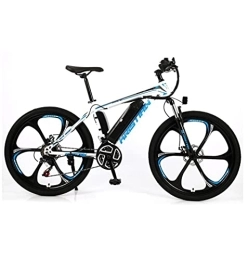 MAYIMY Bicicletas de montaña eléctrica Batería de Litio eléctrica Bicicleta Bicicleta de montaña 26 '' LED Velocidad Variable para Adultos Bicicleta asistida de 21 velocidades batería 36V350W (Color:white1, Size:8AH)