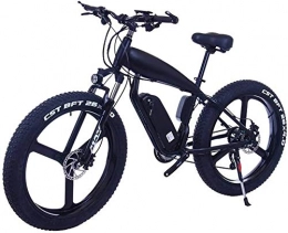RDJM Bicicletas de montaña eléctrica Bici electrica, Bicicleta eléctrica for Adultos - 26inc Fat Tire 48V 10Ah montaña E-Bici - Con la batería de litio de gran capacidad - 3 Modos Montar freno de disco (Color: 10Ah, Tamaño: Negro-B)