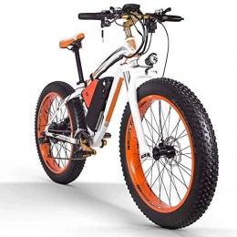 CHXIAN Bicicleta Bici Electrica Montaña, Fat Bike Bicicletas Bicicleta Montaña Electrica con Batería de Litio de 36V 8Ah / 350W Shimano de 21 Velocidades Freno de Fisco Bicicleta Electrica (Color : Orange)