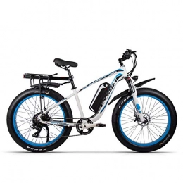cysum Bicicleta Bicicleta de montaña eléctrica cysum 48V.17AH batería de litio bicicleta eléctrica, aleación de aluminio de alta resistencia 26 pulgadas 4.0 bicicleta de nieve con neumáticos gruesos (azul-negro plus)