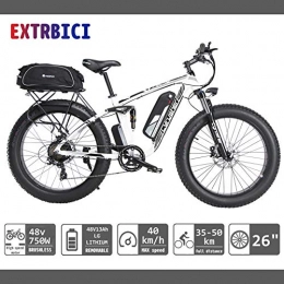 Extrbici Bicicletas de montaña eléctrica Bicicleta elctrica todoterreno de montaña de edicin limitada mundial extrbicixf800 1000W 48V 13A con base de carga USB, grosor del neumtico 26 x 4.0