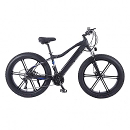 YIZHIYA Bicicleta Bicicleta Eléctrica, 26" Bicicleta de montaña eléctrica para adultos de motos de nieve de neumáticos gordos, Batería de litio extraíble, E-bike de 27 velocidades, Frenos de doble disco, Negro, 48V 750W