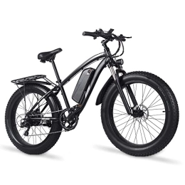 Vikzche Q Bicicleta Bicicleta eléctrica 26 pulgadas Fat Tire offroad Bicicleta eléctrica Montaña E-bike Pedal Assist 48V 17Ah Batería de litio Freno de disco hidráulico MX02S (dos baterías)