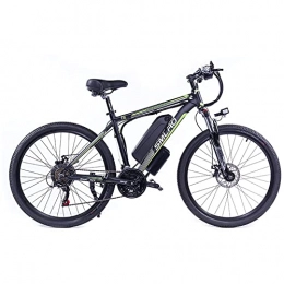 ASVK Bicicleta Bicicleta eléctrica, Bicicleta eléctrica de montaña es Adulto, batería de Iones de Litio extraíble de 26 Pulgadas 48V 250W 10Ah, batería vacía de Marco eléctrico fácil de almacenar (Black Green, 350)