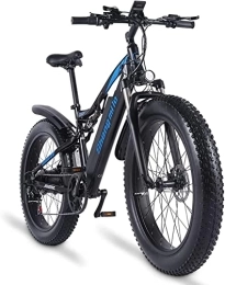 MSHEBK Bicicletas de montaña eléctrica Bicicleta eléctrica, bicicleta eléctrica para adultos, 26 x 4 pulgadas, con batería de litio extraíble de 48 V x 17 Ah, bicicleta profesional de 21 velocidades