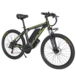 TAOCI Bicicleta Bicicleta eléctrica de 1000 W, 26-Zoll e-MTB con batería extraíble de 48 V y 13 Ah, Caja de Cambios Shimano de 21 velocidades, Velocidad máxima: 45 km / h, 3 Modos de conducción (Dark Green, 1000W)