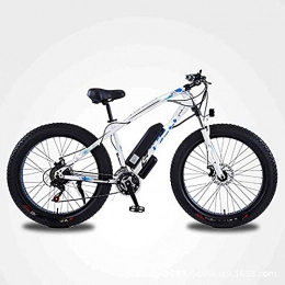 CDPC Bicicletas de montaña eléctrica Bicicleta eléctrica de 26"Bicicleta de neumático Grueso 350W 36V / 8AH Batería Ciclomotor Nieve Playa Bicicleta de montaña Acelerador y Asistencia de Pedal (Color: Blanco, Tamaño: 13AH)