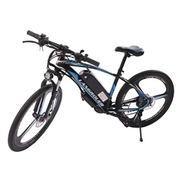 Bazargame Bicicletas de montaña eléctrica Bicicleta eléctrica de 26 pulgadas LCD Ebike Bicicleta de montaña eléctrica E-Bike urbana para adulto hombre mujer MTB batería eléctrica con cargador (26"azul blanco sin asiento trasero)