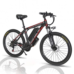 HFRYPShop Bicicletas de montaña eléctrica Bicicleta Eléctrica de Montaña, 26 Pulgadas, 1000 W, con Batería de Litio Extraíble de 48 V y 13 Ah y Shimano de 21 Velocidades [EU Warehouse], Red
