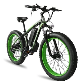 KETELES Bicicletas de montaña eléctrica Bicicleta eléctrica de montaña eléctrica de 26 pulgadas con batería de litio de 48 V y 18 Ah y Shimano de 21 velocidades, color verde.