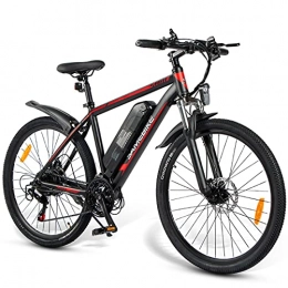Bicicleta Eléctrica de Montaña para Adulto, 350W Bicicletas Electricas Plegables con 36V 10Ah Batería Extraíble, Frenos Disco Doble, Playa Montaña Ebike,Black