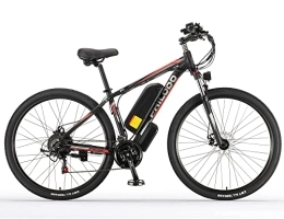 HFRYPShop Bicicleta Bicicleta Eléctrica E-MTB 26'', E-Bike Frenos Hidráulicos, Batería Litio 48V / 13Ah 90KM, Poderoso Brushless Motor - 72N.m, Shimano de 21 Velocidades, E-Bike MTB Pedal Assist (Red-26'')