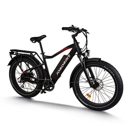 Bicicleta eléctrica JOBO Robin Bicicleta de montaña Ebike, Bicicleta eléctrica de 26"con batería de Litio de 48V 14.5Ah 500W y Shimano 7 velocidades 25 km/h Rango de Velocidad máxima 75 km, Faros LED