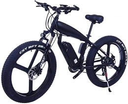 CCLLA Bicicletas de montaña eléctrica Bicicleta eléctrica para Adultos - 26inc Fat Tire 48V 10Ah Mountain E-Bike - con batería de Litio de Gran Capacidad - Freno de Disco de 3 Modos de conducción (Color: 10Ah, Tamaño: Black-B)