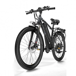 LRXG Bicicletas de montaña eléctrica Bicicletas Bicicleta Eléctrica De Montaña E Bicicleta Para Adultos Bicicletas Híbridas De 26 Pulgadas Bicicleta Eléctrica 400W 48V 13AH Marco De Aleación De Aluminio Freno De Disco Doble, (Color:negro)