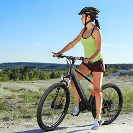 Bicicletas eléctricas para los Adultos, Mountain Ebike 27,5 Pulgadas On/Off-Road 250W 25 km/h con 36V 10.4Ah Batería de Iones de Litio Shimano 7 velocidades Adultos EU - Naranja Negro [EU Direct