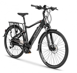 breluxx® Bicicleta eléctrica Cross Men Black 28" Urban City E-Bike eléctrica Pedelec 36 V, 250 W, 13 Ah, Frenos de Disco, Cambio Shimano Acera, Color Negro