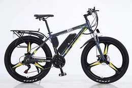 BWJL Bicicletas de montaña eléctrica BWJL Bicicletas eléctricas para los Adultos, en Bicicletas de aleación de magnesio Ebikes de Tierra, 26"batería extraíble 350W 36V 13Ah Litio-Ion Ebike Montaña Hombres, Amarillo, 13Ah80Km