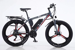 BWJL Bicicletas de montaña eléctrica BWJL Bicicletas eléctricas para los Adultos, en Bicicletas de aleación de magnesio Ebikes de Tierra, 26"batería extraíble 350W 36V 13Ah Litio-Ion Ebike Montaña Hombres, Rojo, 13Ah80Km
