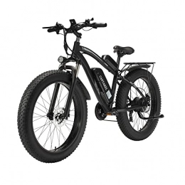 CANTAKEL Bicicletas de montaña eléctrica CANTAKEL Bicicleta Eléctrica de 26 Pulgadas para Adultos con Asiento Trasero y Batería Oculta, Suspensión Completa Premium, Transmisión Profesional Shengmilo de 21 Velocidades (Negro)
