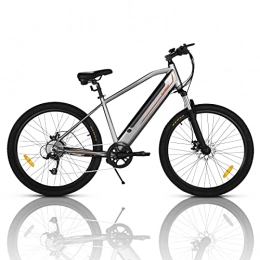 CARPAT SPORT Bicicleta eléctrica de 27,5 pulgadas, 250 W, 36 V, 10 Ah, bicicleta de montaña, profesional, Shimano de 21 velocidades, bicicleta eléctrica para adultos, aluminio, 25 km/h, color gris