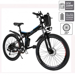 Cooshional Bicicleta cooshional Bicicleta Elctrica Plegable de Montaa con la Batera de Iones de Litio 36V Ruedas de 26 Pulgadas Color Blanco (EU, Negro)