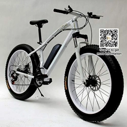 cuzona Bicicletas de montaña eléctrica cuzona Mountain EBike Road Bicicleta elctrica 36V 10 4AH 26 * 4 0 Fat Tire Snow Bike-White_China