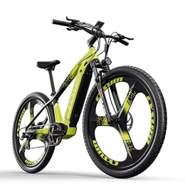 cysum Bicicletas de montaña eléctrica cysum M520 E-Bike Bicicleta eléctrica de montaña de 29 Pulgadas con batería extraíble de 48 V 14 Ah E-Bike de Resistencia 50-80 km para Adultos (Verde)