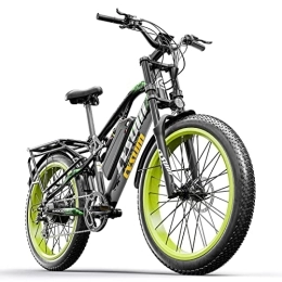 cysum Bicicletas de montaña eléctrica Cysum M900 Bicicletas eléctricas para Hombres, Bicicletas eléctricas Fat Tire de 26 Pulgadas, Bicicletas de montaña con batería extraíble de Litio 48V 17Ah e-Bikes, (Verde - Actualizado)