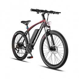 CYYC Bicicleta de montaña eléctrica Todo Terreno de 27 velocidades con aleación de Aluminio ATV 48V, celda de batería 10.4AH Motor sin escobillas de Alta Velocidad de 250W-rojo