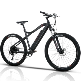 DEAKY SPORTS Bicicletas de montaña eléctrica DEAKY SPORTS Bicicleta eléctrica para adultos E-Bike de 27, 5" / 29" Cambio de 9 velocidades 25 km / h, con pedal asistido carga máxima 140 kg mujer y hombre de montaña (29", negro-rojo)