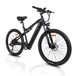 DEEPOWER Bicicleta eléctrica GS9 para adultos, motor sin escobillas BAFANG de 250 W, bicicleta de montaña eléctrica de 27.5 pulgadas, batería de litio extraíble de 48 V 13 AH, 9 velocidades, freno de